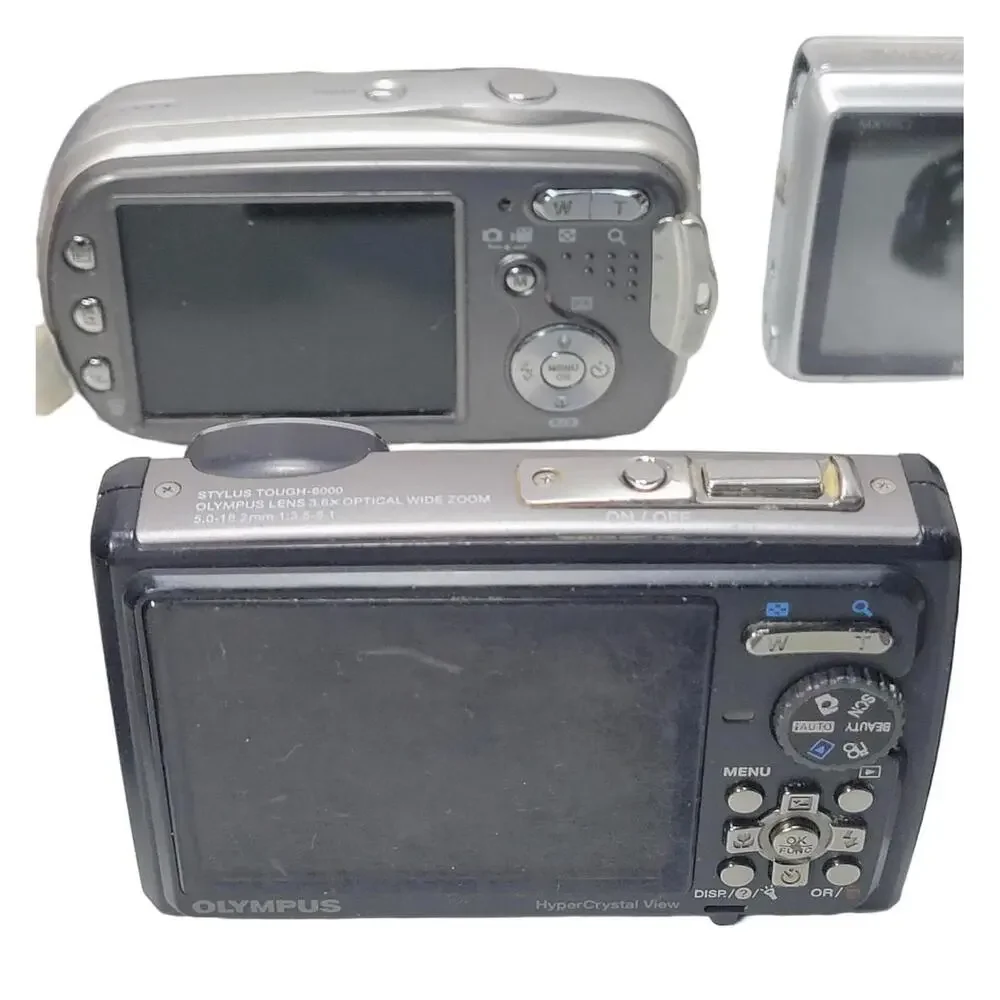 Lof Of 10 Digital Cameras For Parts Or Repair Only Kodak Olympus HP GE Sanyo